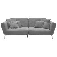 3-SITZER-SOFA Cord Grau  - Chromfarben/Schwarz, KONVENTIONELL, Kunststoff/Textil (260/90/125cm) - SetOne by Musterring