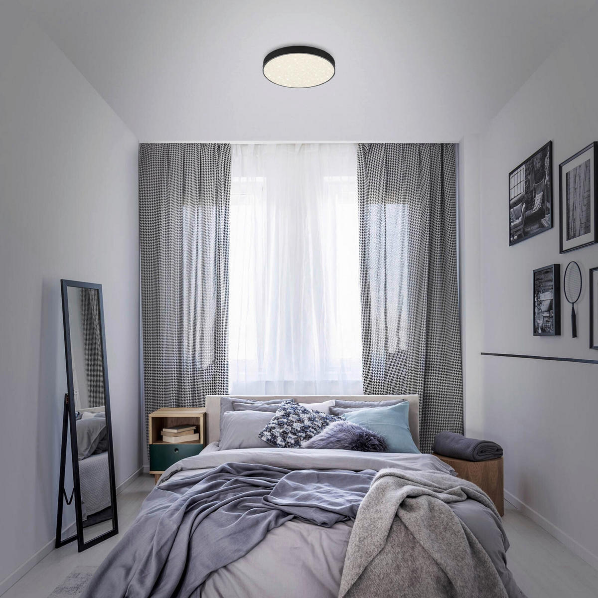 STROPNÍ LED SVÍTIDLO, 28,7/3,6 cm  - černá, Design, plast (28,7/3,6cm)