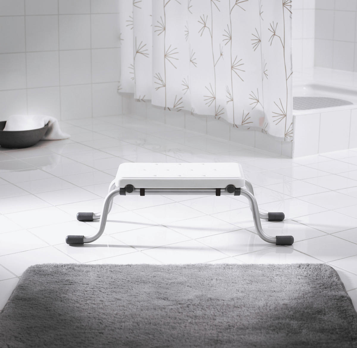 BADEWANNENEINSATZ  - Weiß, Basics, Kunststoff/Metall (78-83/22,3cm)