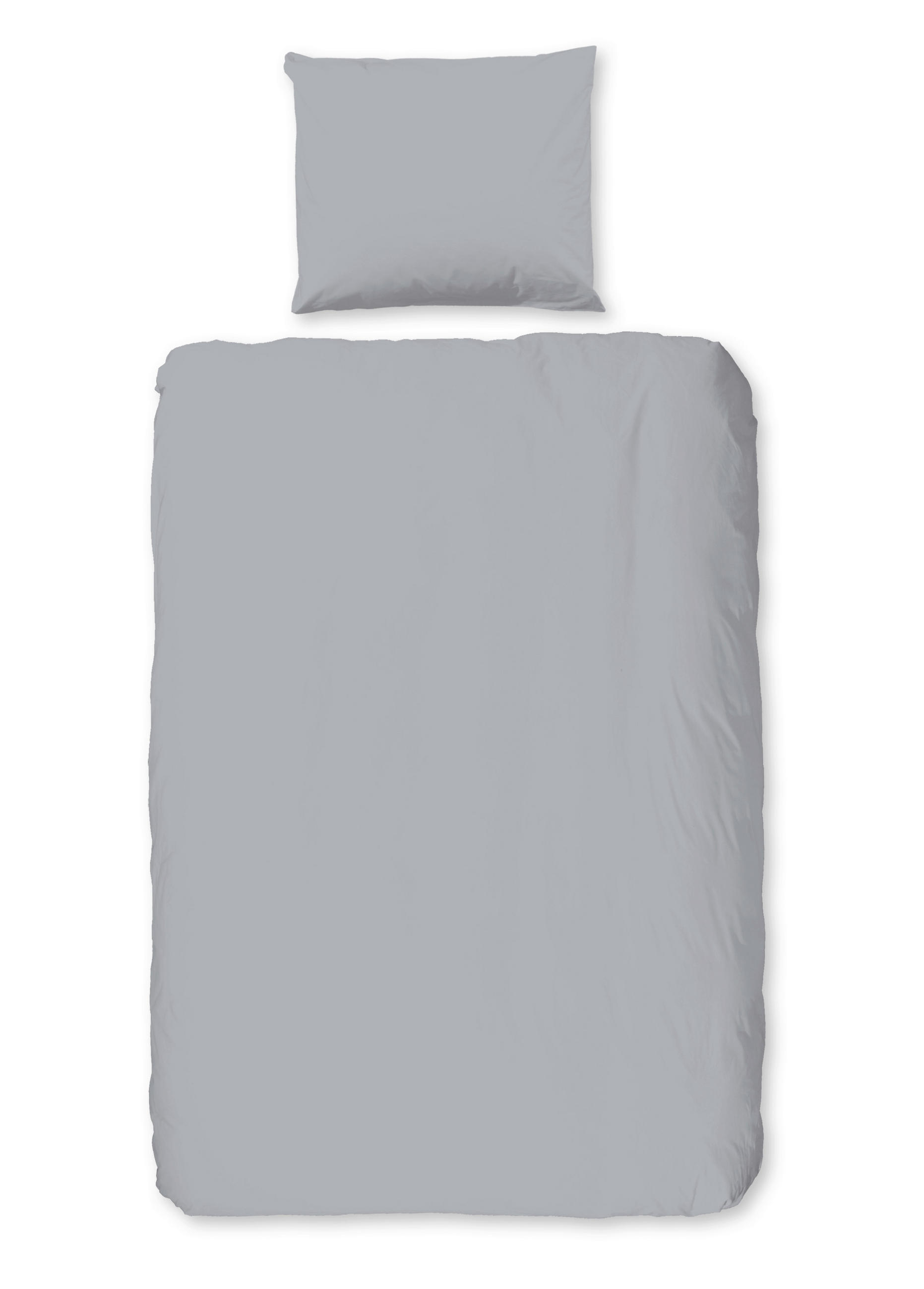 BETTWÄSCHE 2-teilig Good Morning Flanell, Biber 140/200 cm  - Hellgrau, Basics, Textil (140/200cm)