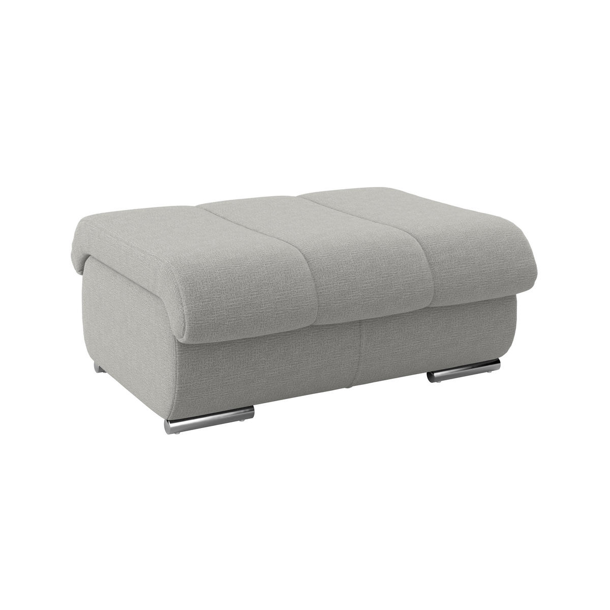 HOCKER Textil Grau  - Chromfarben/Grau, Modern, Textil/Metall (100/43/80cm) - Livetastic