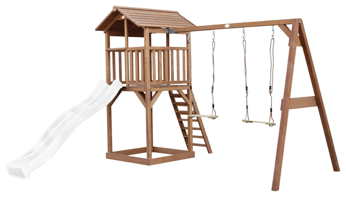 SPIELTURM 356,6/241,9/349 cm  - Weiss/Braun, Konventionell, Holz/Kunststoff (356,6/241,9/349cm)