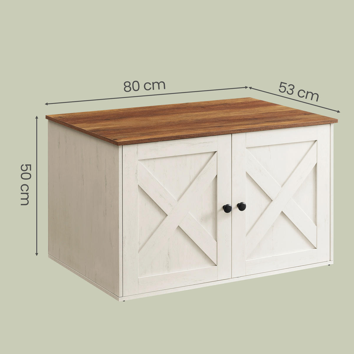 KATZENTOILETTE - Braun/Weiß, Trend, Holzwerkstoff (80/50/53cm) - Boxxx