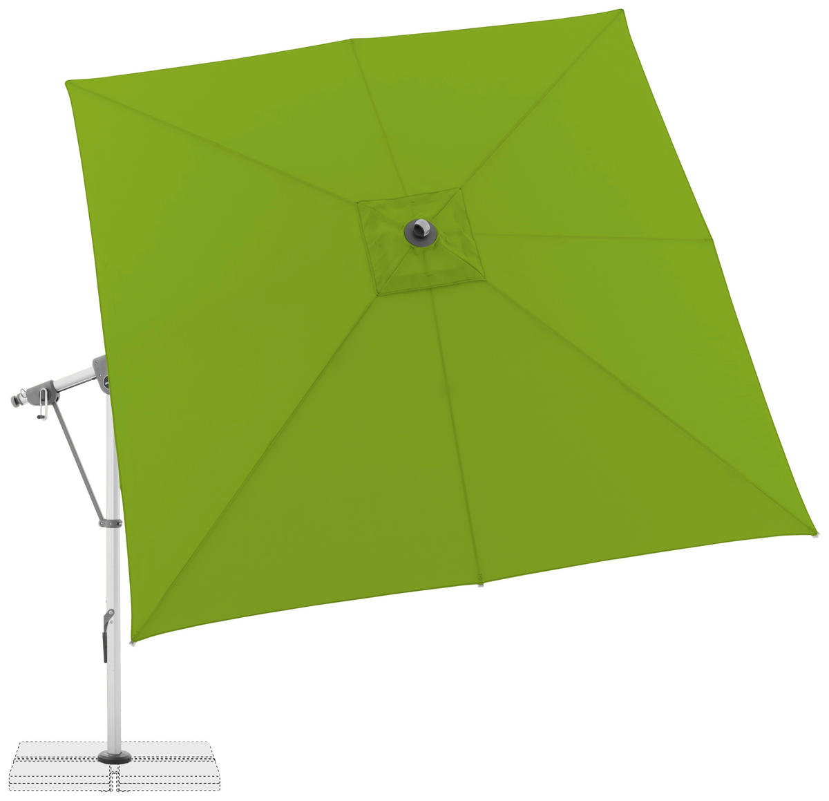 AMPELSCHIRM 300x300 cm  - Hellgrau/Hellgrün, Basics, Textil/Metall (300/300cm) - Doppler