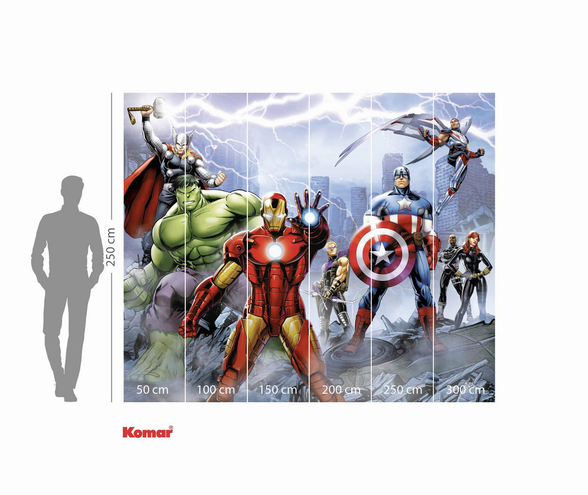 FOTOTAPETE AVENGERS ULTIMATE WARRIORS  - Naturfarben, Design, Textil (300/250cm) - Marvel