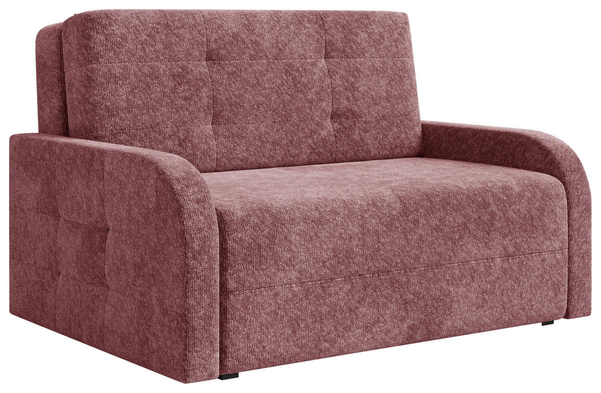 SCHLAFSOFA Chenille Beere  inkl. Bettkasten, Schlaffunktion, Rücken echt, Liegefläche im Originalstoff  - Beere/Schwarz, MODERN, Kunststoff/Textil (190/90/100cm) - Milino