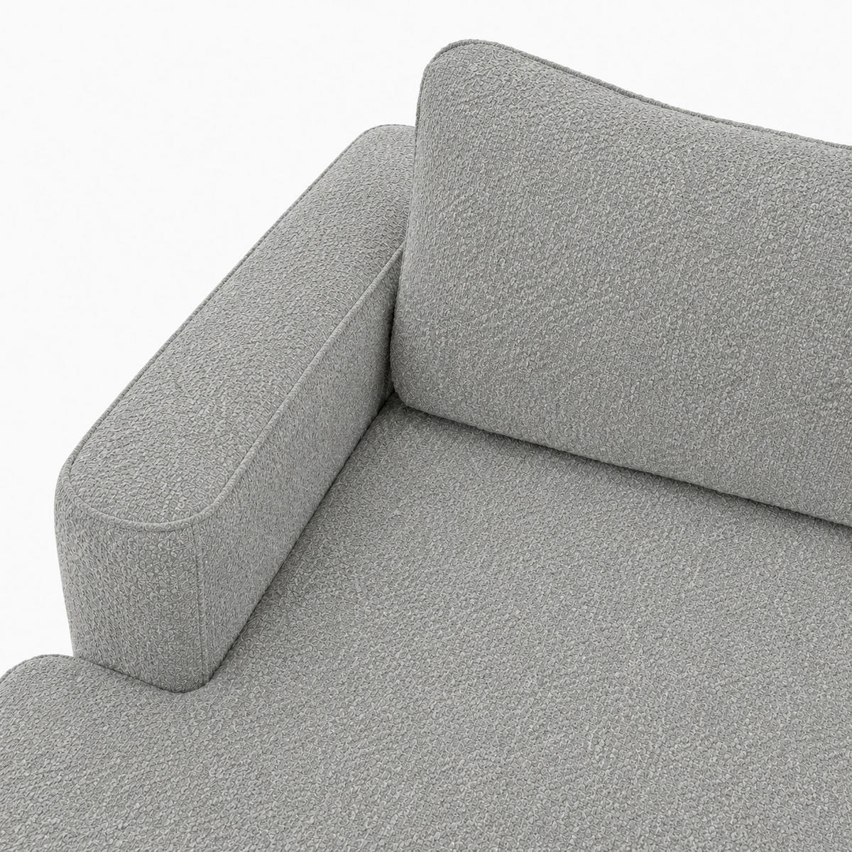 ECKSOFA FREDO Grau Bouclé  - Schwarz/Grau, Design, Kunststoff/Textil (150/233cm) - MID.YOU