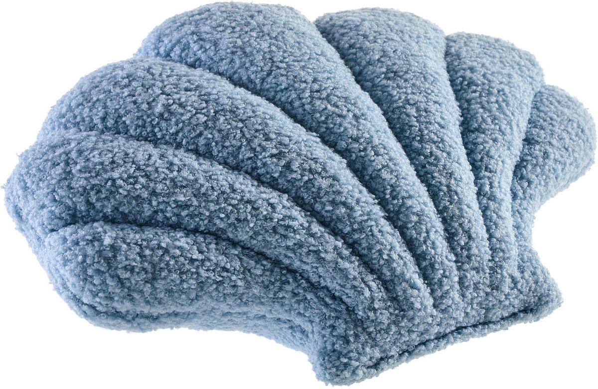ZIERKISSEN SHELL 30/40 cm  - Blau, Natur, Textil (30/40cm) - Esposa