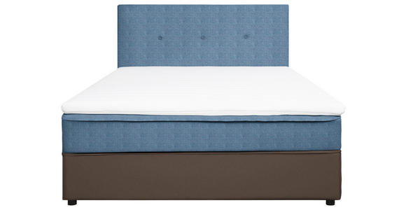 BOXBETT 140/200 cm in Grau, Hellblau - Schwarz/Grau, KONVENTIONELL, Holz/Textil (140/200cm) - Carryhome