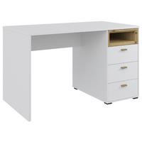 SCHREIBTISCH 120/70/74 cm Weiss, Eiche Artisan  - Weiss/Eichefarben, Konventionell, Holz/Holzwerkstoff (120/70/74cm) - Hom`in