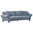 BIGSOFA in Flachgewebe Blau  - Blau/Schwarz, KONVENTIONELL, Holz/Textil (290/78/115cm) - Carryhome