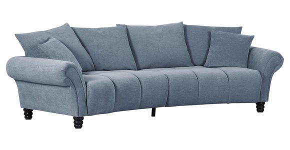 BIGSOFA Flachgewebe Blau  - Blau/Schwarz, KONVENTIONELL, Holz/Textil (290/78/115cm) - Carryhome