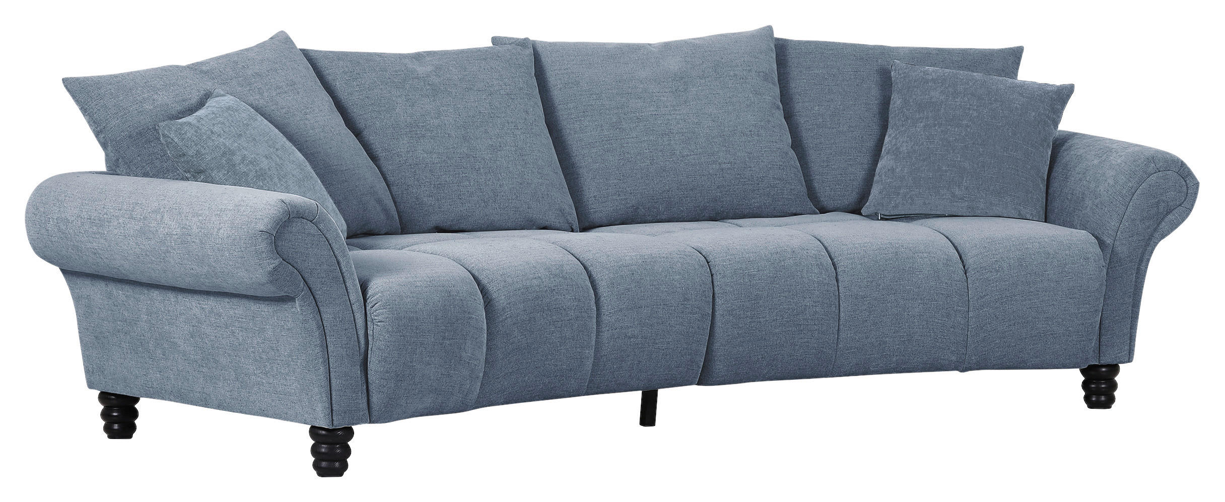 BIGSOFA Flachgewebe Blau  - Blau/Schwarz, KONVENTIONELL, Holz/Textil (290/78/115cm) - Carryhome