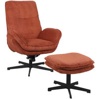 RELAXSESSELSET Cord    - Terracotta/Schwarz, Design, Textil/Metall (75/103/85cm) - Carryhome