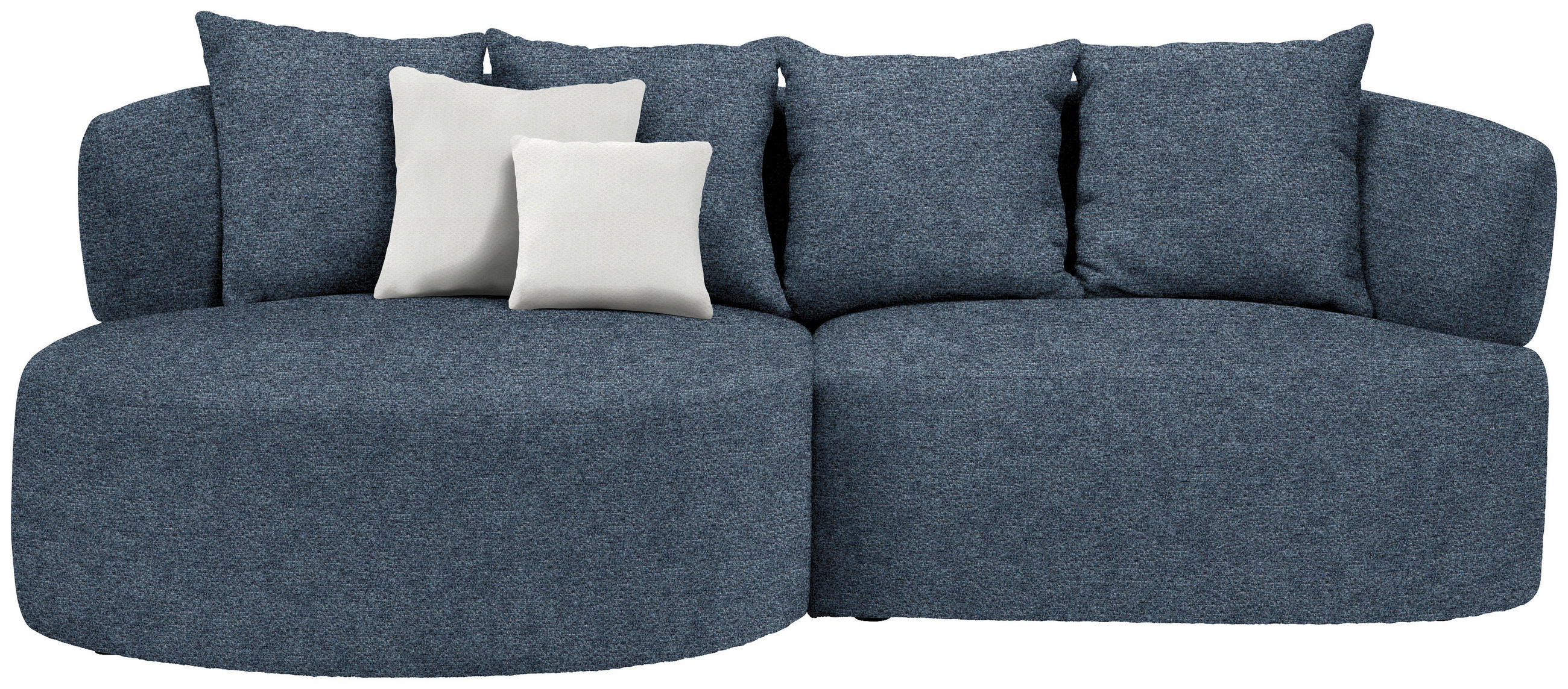 ECKSOFA in Chenille Blau  166/235 cm  - Blau/Beige, MODERN, Kunststoff/Textil (166/235cm) - Hom`in