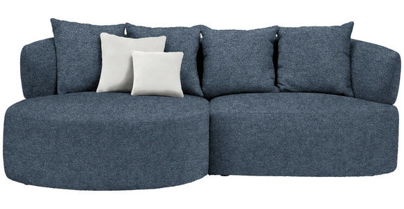 ECKSOFA in Chenille Blau  - Blau/Beige, MODERN, Kunststoff/Textil (166/235cm) - Hom`in