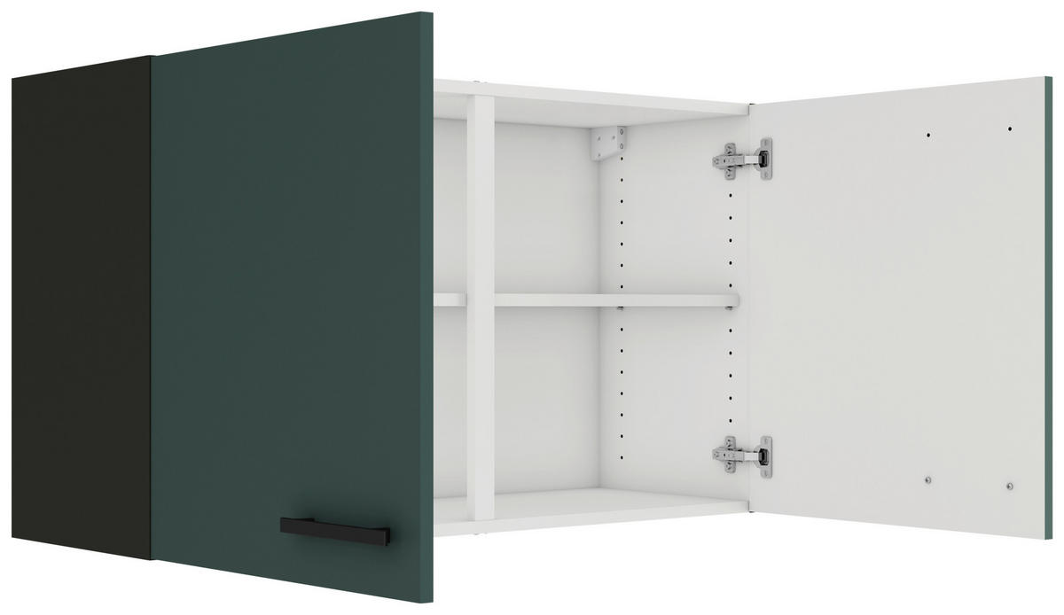 KÜCHENOBERSCHRANK 100/57,6/34,6 cm  in Anthrazit, Dunkelgrün  - Dunkelgrün/Anthrazit, Basics, Holzwerkstoff/Metall (100/57,6/34,6cm) - Optifit