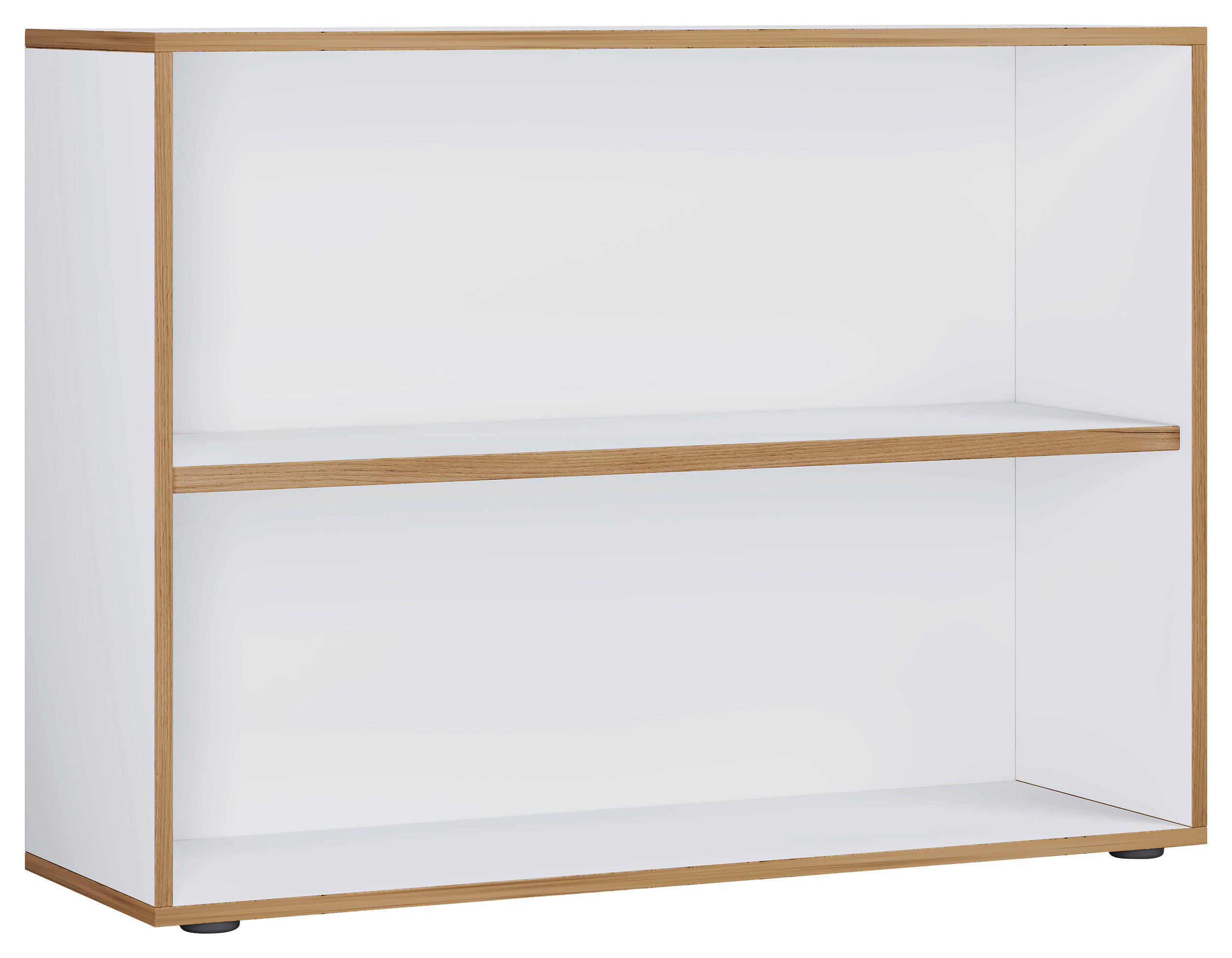 AKTENREGAL Weiß, Honigeiche  - Honigeiche/Schwarz, Design, Holzwerkstoff/Kunststoff (100/74/33cm) - MID.YOU