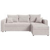 ECKSOFA Naturfarben Cord  - Schwarz/Naturfarben, KONVENTIONELL, Kunststoff/Textil (140/240cm) - Carryhome
