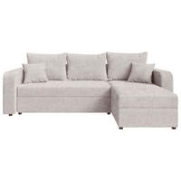 ECKSOFA Naturfarben Cord  - Schwarz/Naturfarben, KONVENTIONELL, Kunststoff/Textil (140/240cm) - Carryhome