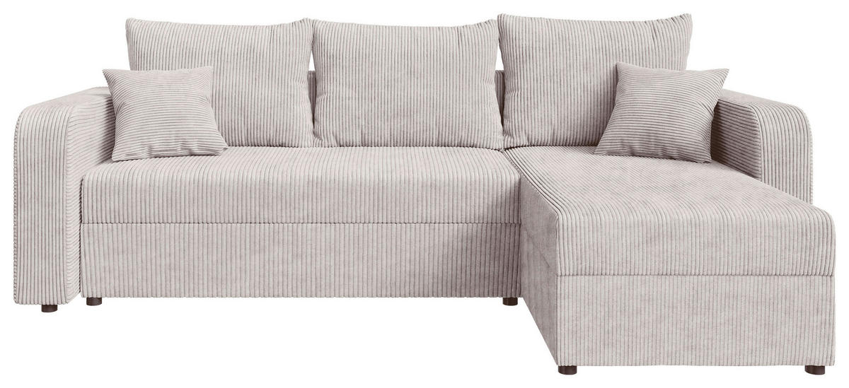 ECKSOFA Naturfarben Cord  - Schwarz/Naturfarben, KONVENTIONELL, Kunststoff/Textil (140/240cm) - Carryhome