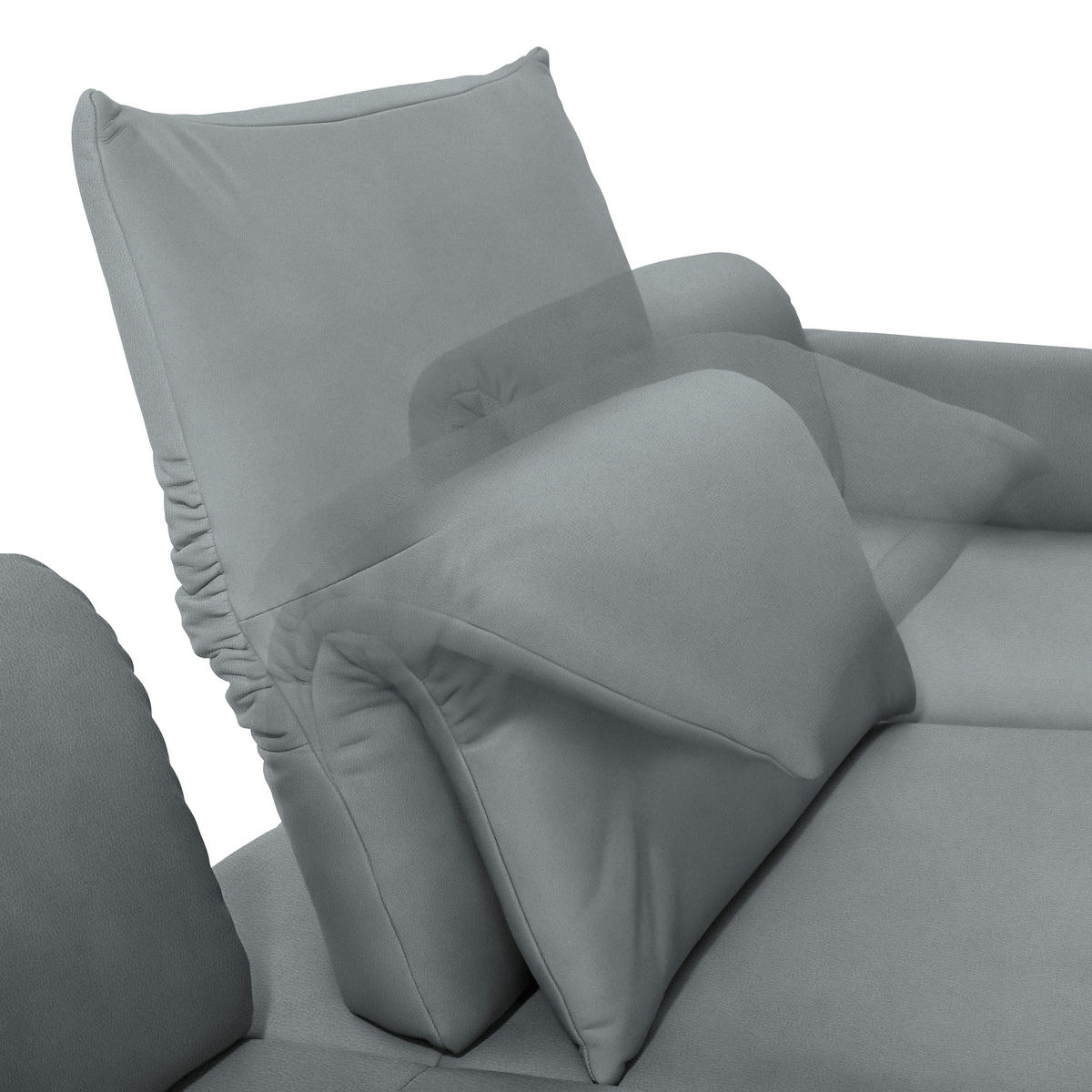 ECKSOFA in Echtleder Hellblau  - Anthrazit/Hellblau, Design, Leder/Metall (308/173cm) - Joop!