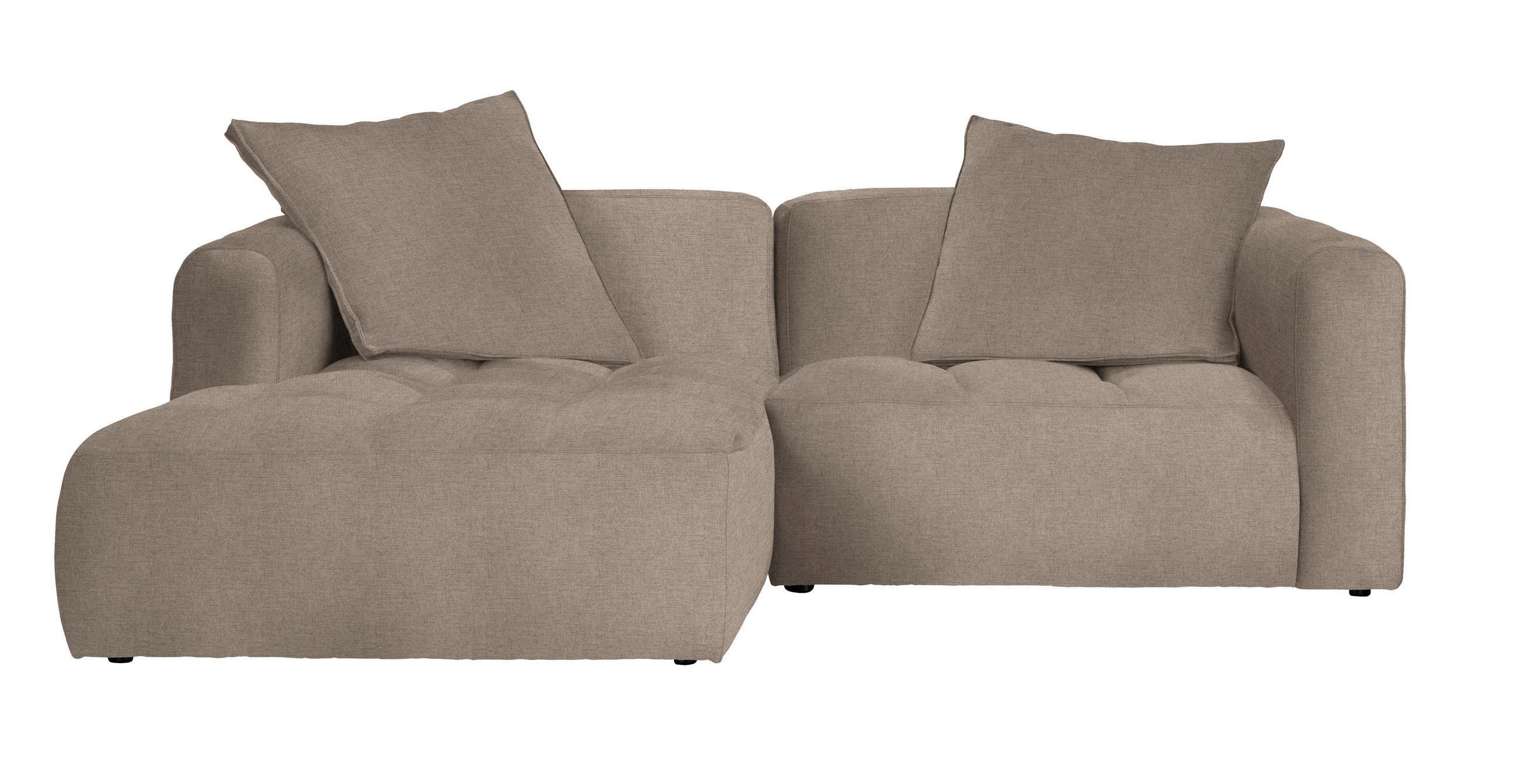 ECKSOFA in Flachgewebe Braun  - Schwarz/Braun, Modern, Kunststoff/Textil (173/240cm) - Stylife