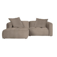 ECKSOFA MOSSO Braun Flachgewebe  - Schwarz/Braun, MODERN, Kunststoff/Textil (173/240cm) - Stylife