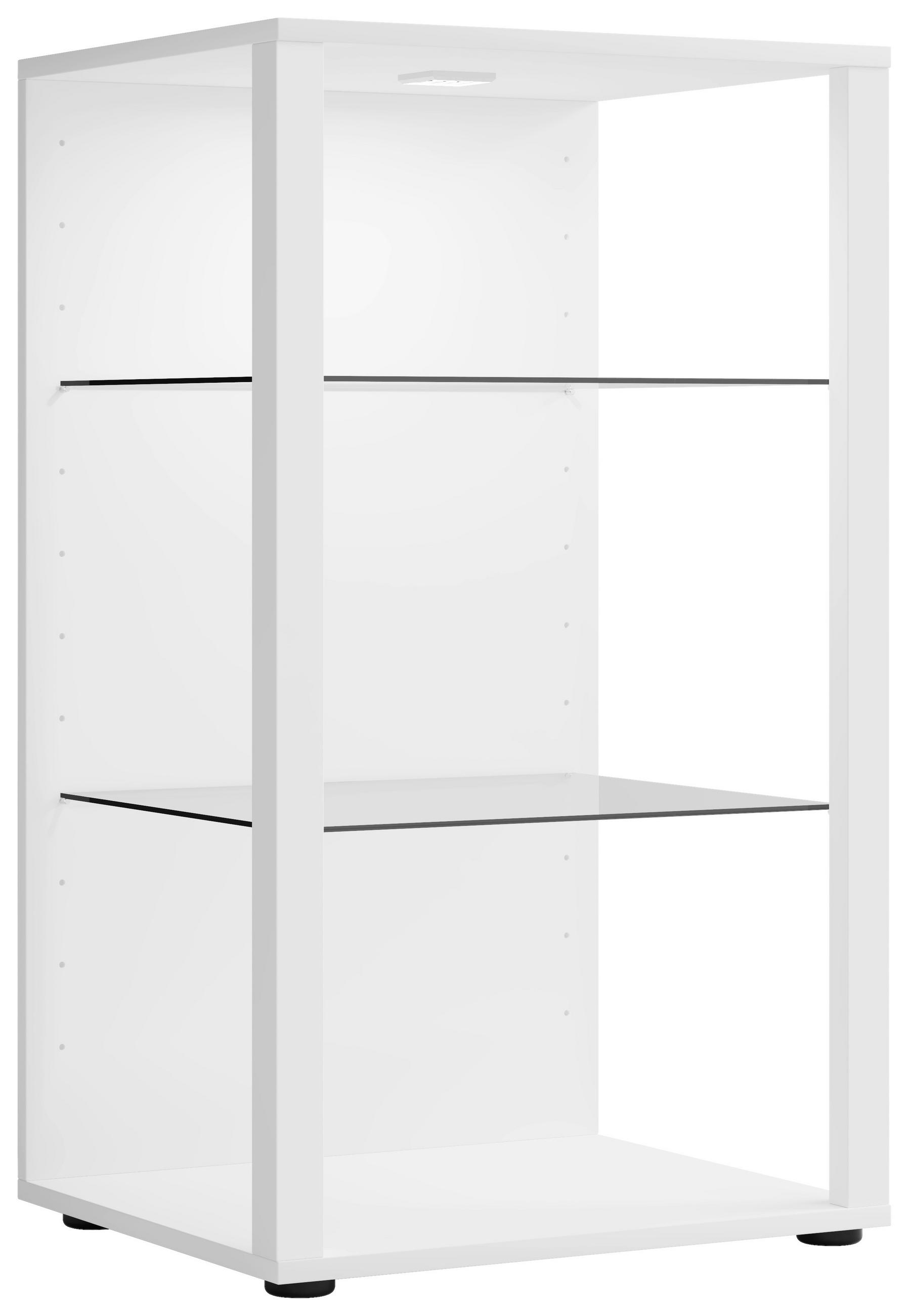 VITRINE in Weiß  - Schwarz/Weiß, MODERN, Glas/Holzwerkstoff (52/90/44cm) - MID.YOU