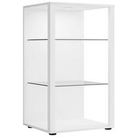 VITRINE in Weiss  - Weiss/Schwarz, Modern, Glas/Holzwerkstoff (52/90/44cm) - MID.YOU