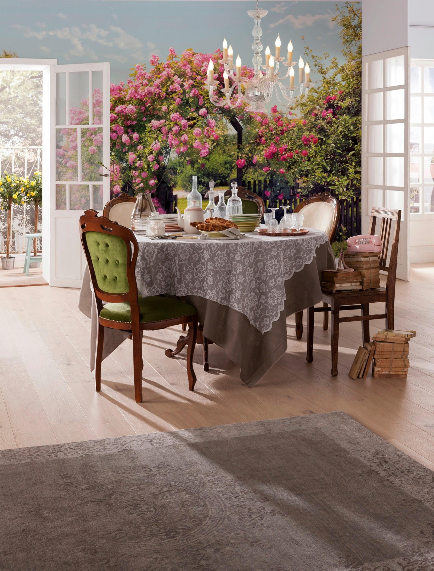 FOTOTAPETE Rose Garden  - Multicolor, Natur, Papier (368/254cm) - Komar