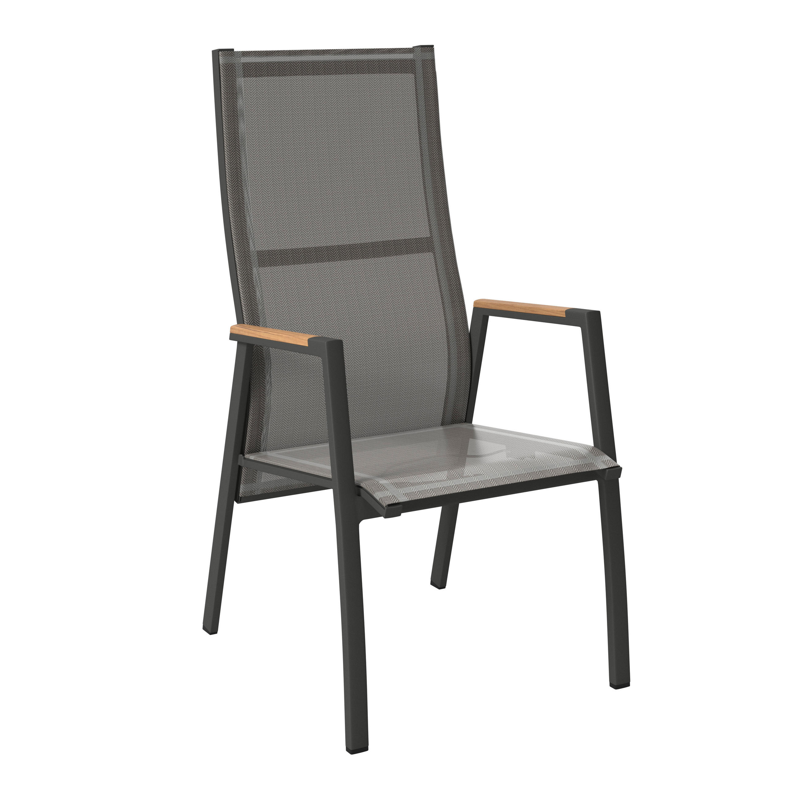 GARTENSTUHL in Holz, Metall, Textil Anthrazit, Dunkelgrau  - Dunkelgrau/Anthrazit, Design, Holz/Textil (57/109,5/72cm) - Ambia Garden