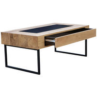 KONFERENČNÝ STOLÍK, čierna, farba duba, drevo, kov, sklo, kompozitné drevo, 110/60/45 cm - čierna/farba duba, Natur, kov/drevo (110/60/45cm) - Novel