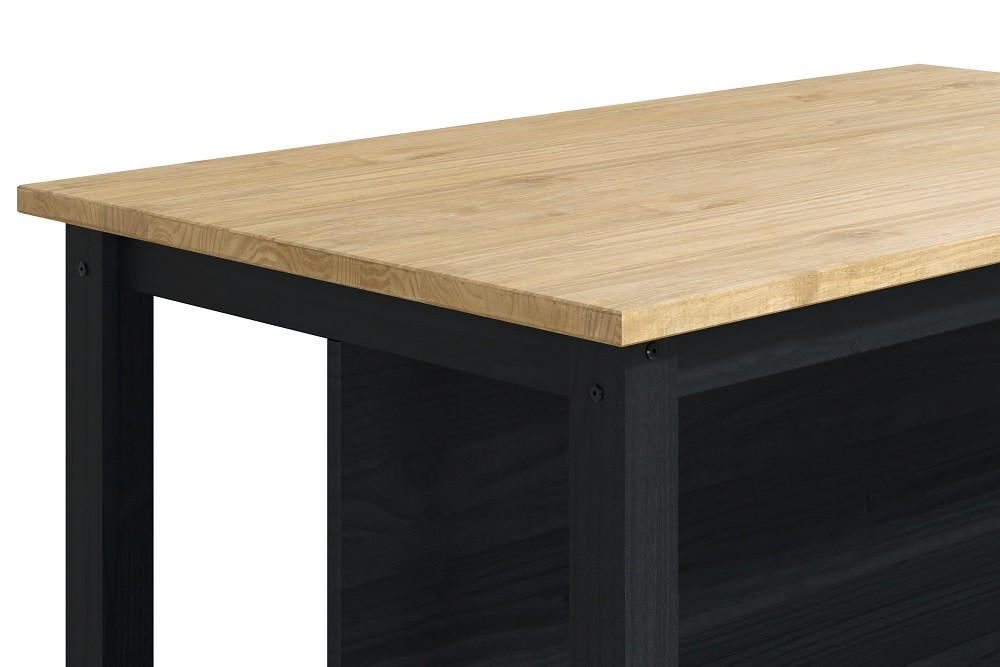 KÜCHENINSEL 140/91/80 cm  in Naturfarben, Schwarz  - Schwarz/Naturfarben, Natur, Holz (140/91/80cm) - Livetastic