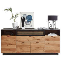 KOMODA S VRATIMA - boja hrasta/crna, Moderno, metal/drvo (200/86/42cm) - Novel