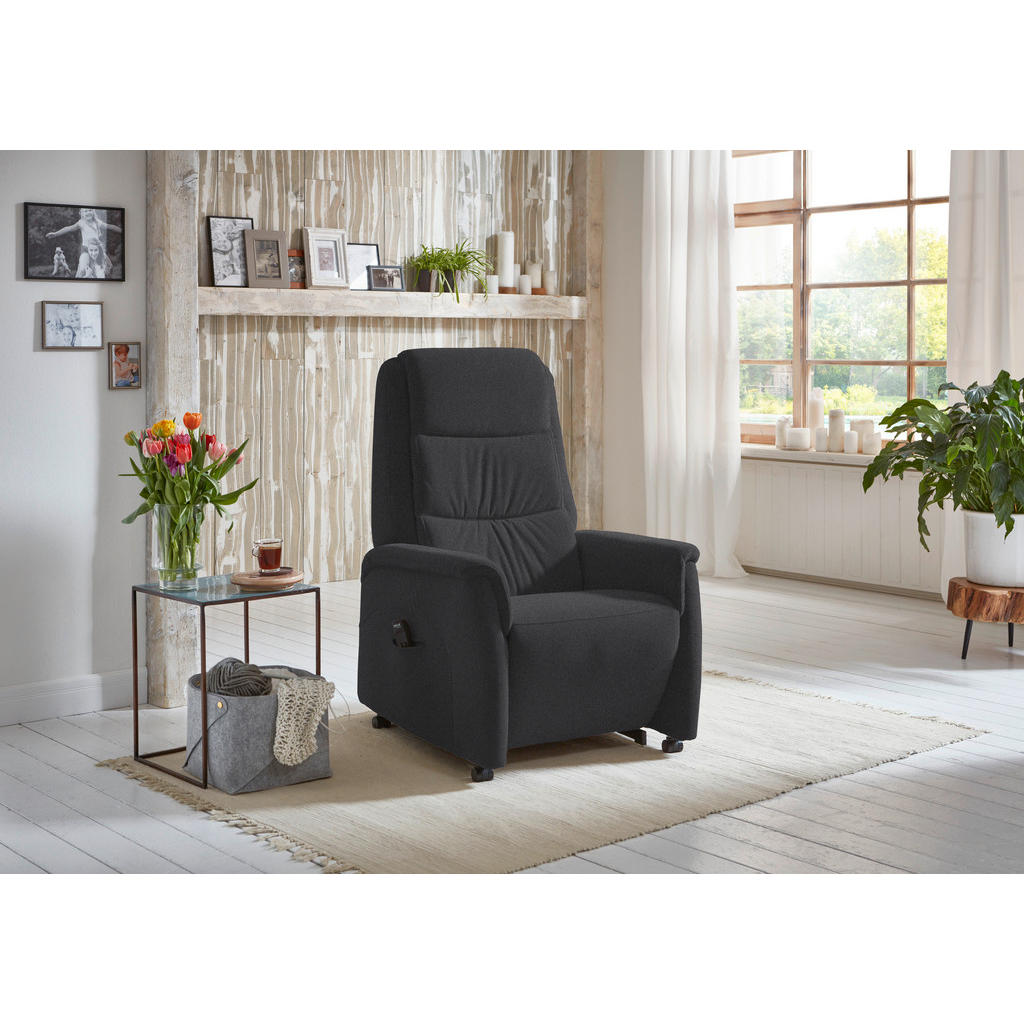 Thumbnail - Livetastic Fernsehsessel Valdera, Dunkelgrau, Textil, Uni, 70x107x88 cm, Goldenes M, Made in EU, Lederauswahl, Stoffausw...