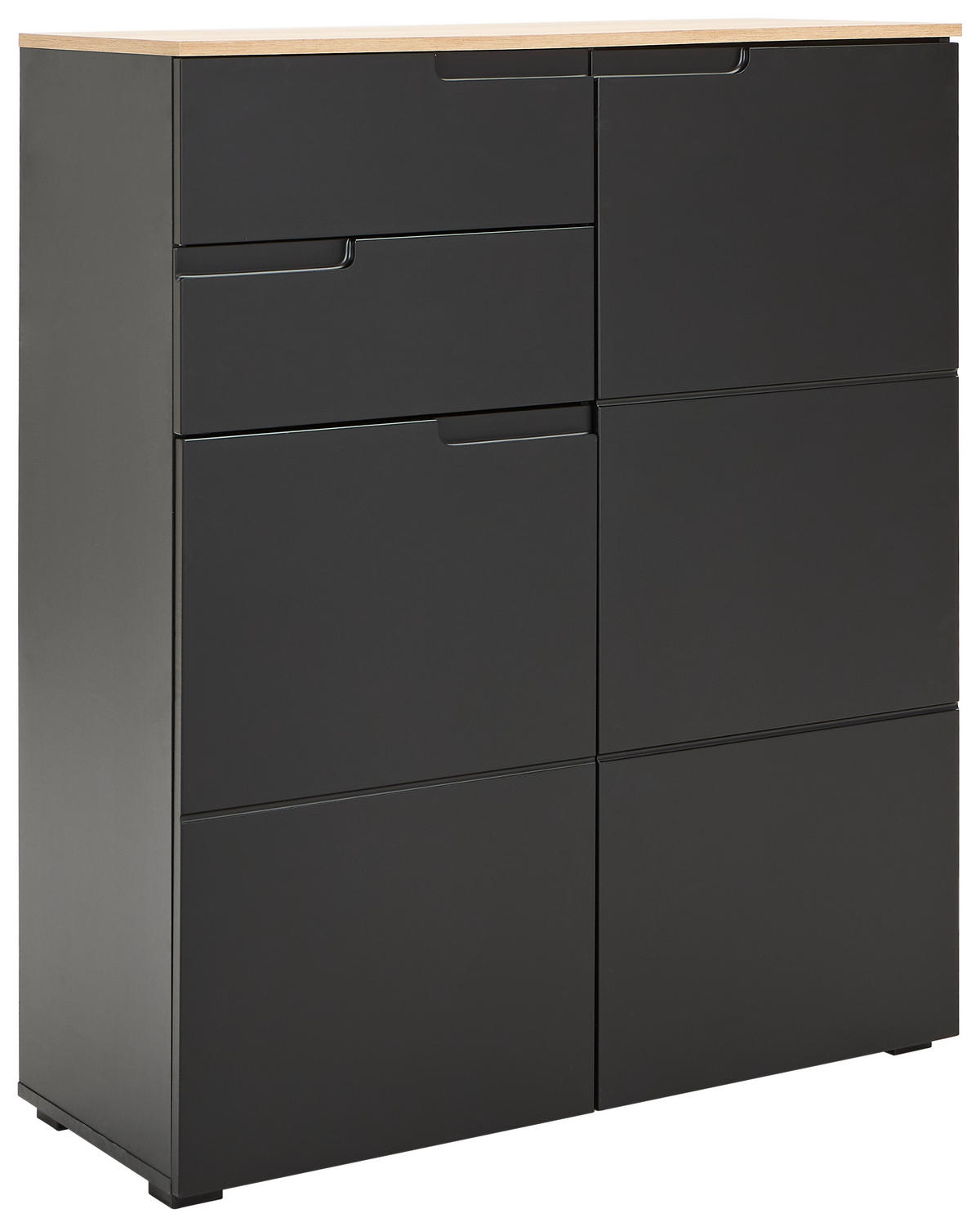 KOMMODE Swim, 100/119/40 cm, 2 Schublade(n)  - Eichefarben/Schwarz, Design, Holzwerkstoff/Kunststoff (100/119/40cm) - MID.YOU