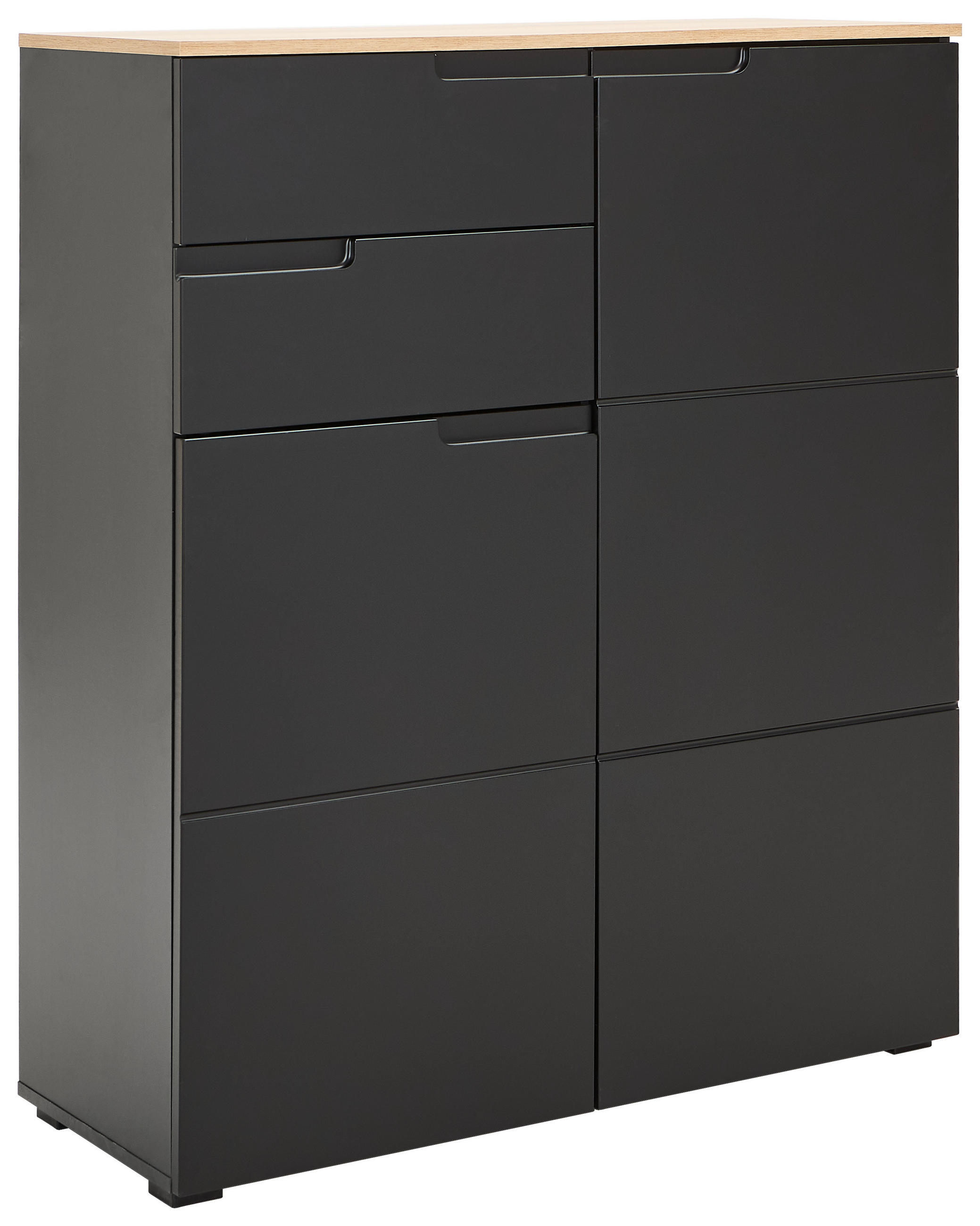 MID.YOU KOMODA, černá, barvy dubu, 100/119/40 cm