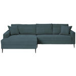 ECKSOFA - Blau/Schwarz, KONVENTIONELL, Textil/Metall (173/276cm) - Carryhome