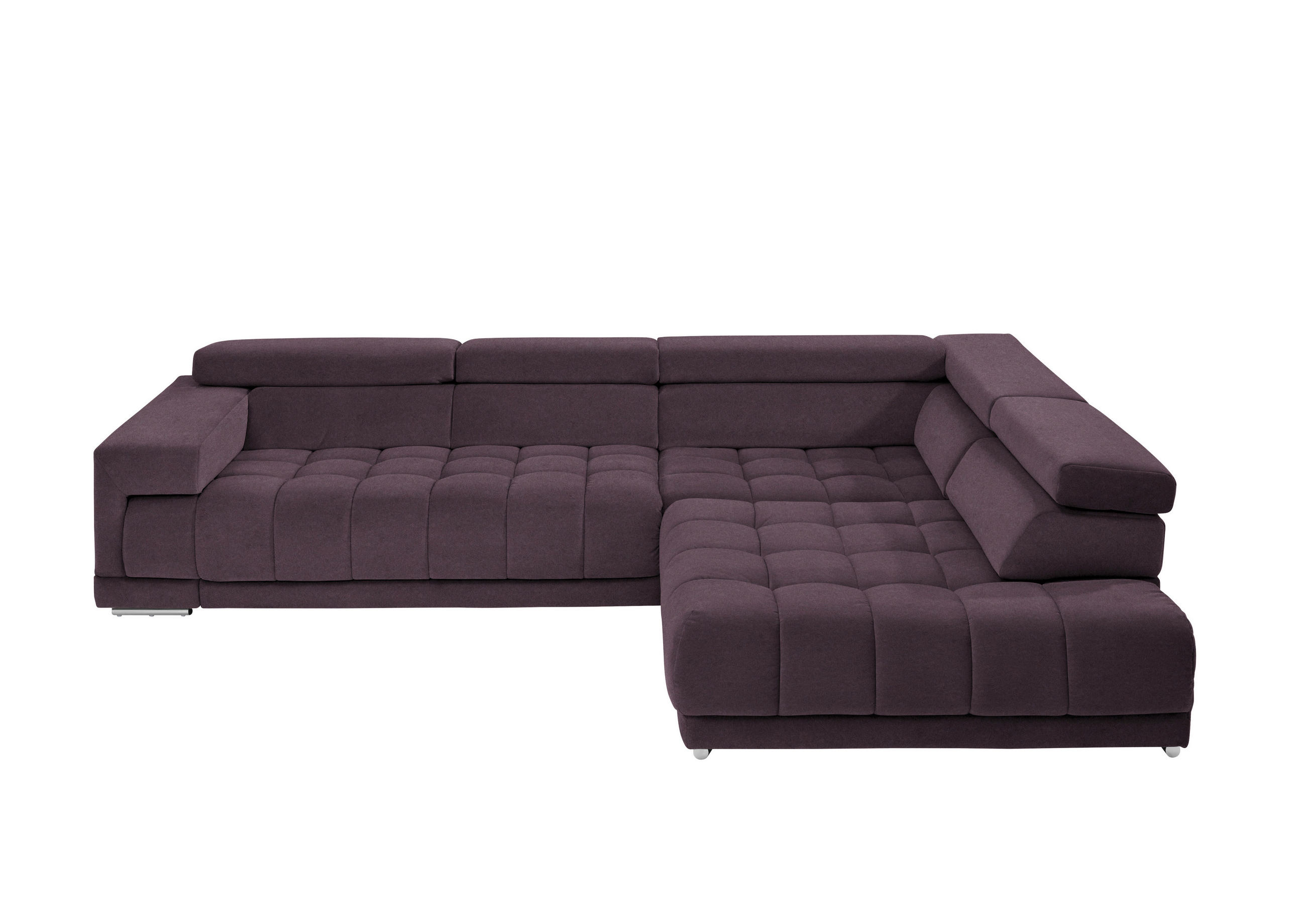 ECKSOFA in Mikrofaser Lila, Flieder  326/222 cm  - Chromfarben/Lila, Design, Textil/Metall (326/222cm) - Beldomo Speed