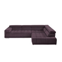 ECKSOFA  in Mikrofaser Lila, Flieder  326/222 cm  - Chromfarben/Lila, Design, Textil/Metall (326/222cm) - Beldomo Speed