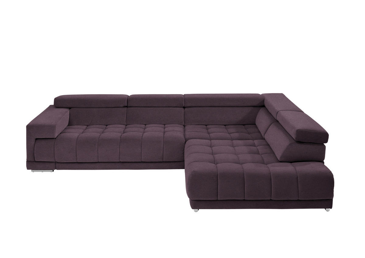 ECKSOFA  in Mikrofaser Lila, Flieder  326/222 cm  - Chromfarben/Lila, Design, Textil/Metall (326/222cm) - Beldomo Speed