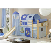 SPIELBETT Kiefer massiv 90/200 cm Blau, Kieferfarben  - Blau/Kieferfarben, Natur, Holz (90/200cm) - MID.YOU