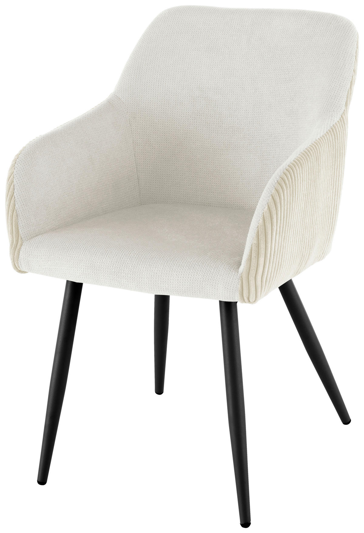 ARMLEHNSTUHL  in Eisen Cord, Leinenoptik  - Beige/Schwarz, LIFESTYLE, Holz/Textil (54/84/60cm) - Livetastic