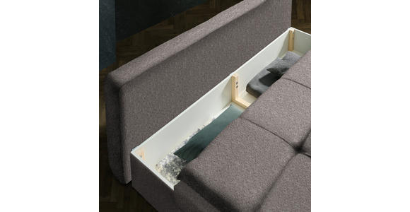 SCHLAFSOFA in Webstoff Graubraun - Graubraun/Schwarz, MODERN, Textil/Metall (208/73/92/102cm) - Novel
