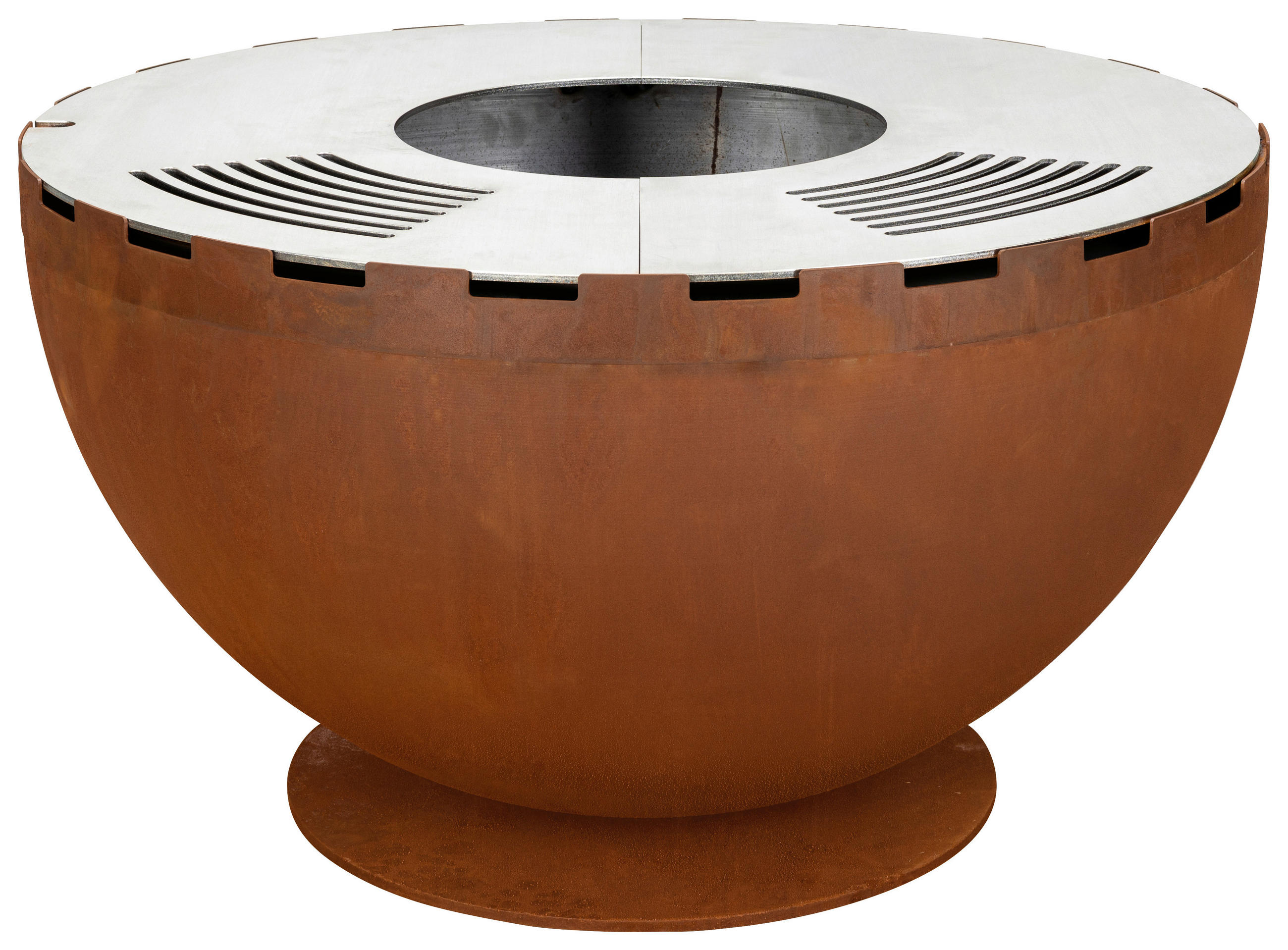 FEUERSCHALE  - Edelstahlfarben/Rostfarben, Design, Metall (80/80/46cm) - Nouvel