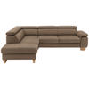 ECKSOFA in Mikrofaser Hellbraun  - Hellbraun/Eichefarben, Lifestyle, Holz/Textil (226/273cm) - Beldomo System