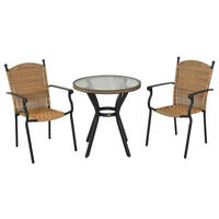 GARTENSET 3-teilig Aluminium 3-teilig  - Graphitfarben/Naturfarben, MODERN, Kunststoff/Metall - Gardenson