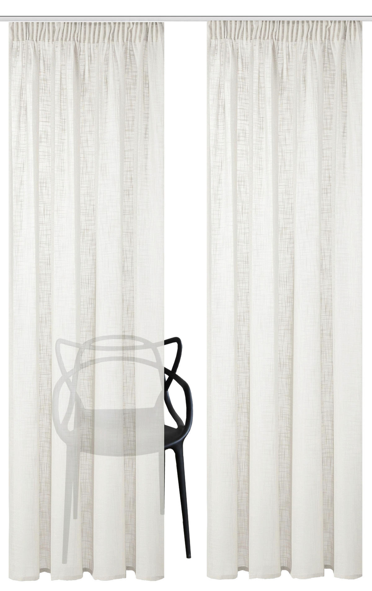 FERTIGVORHANG  halbtransparent   140/160 cm 2 Stück  - Weiß, Basics, Textil (140/160cm)