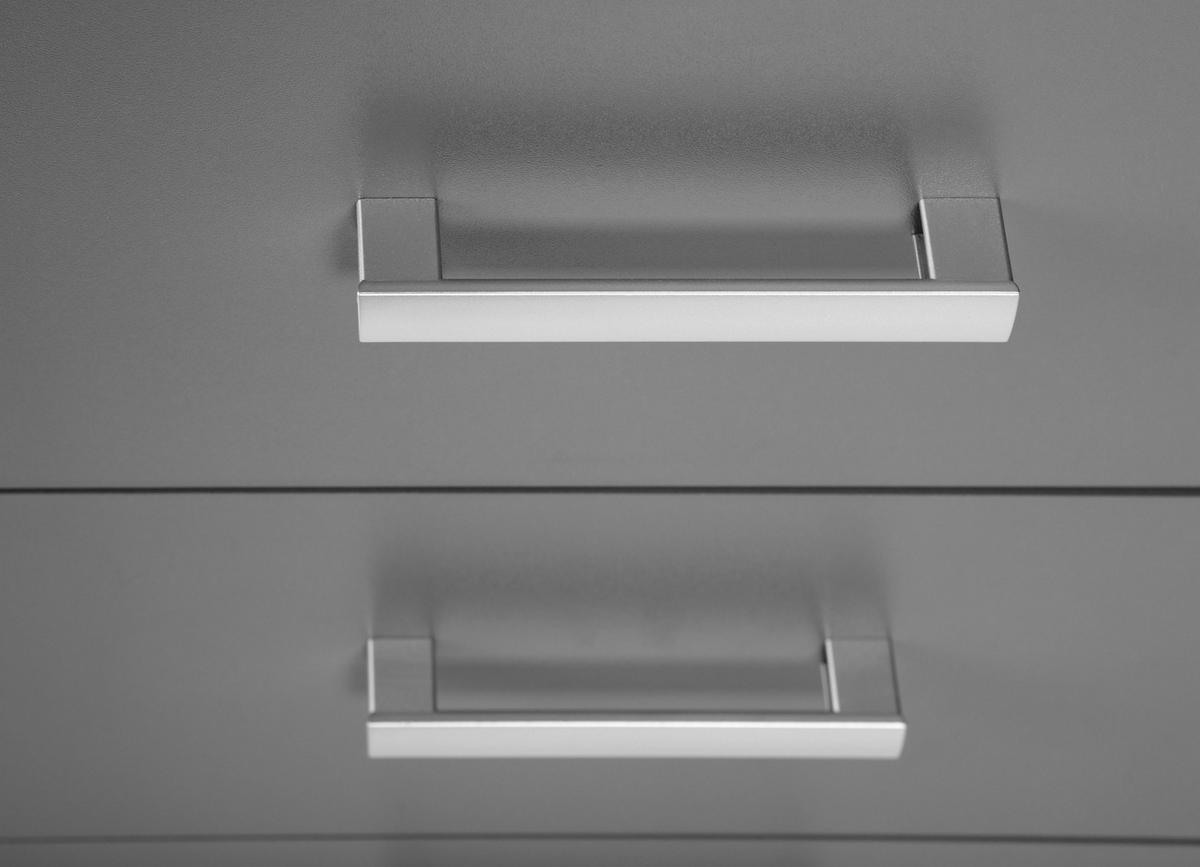 KOMMODE  in  - Silberfarben/Graphitfarben, Basics, Holzwerkstoff/Metall (41,2/40/91,50cm) - MID.YOU